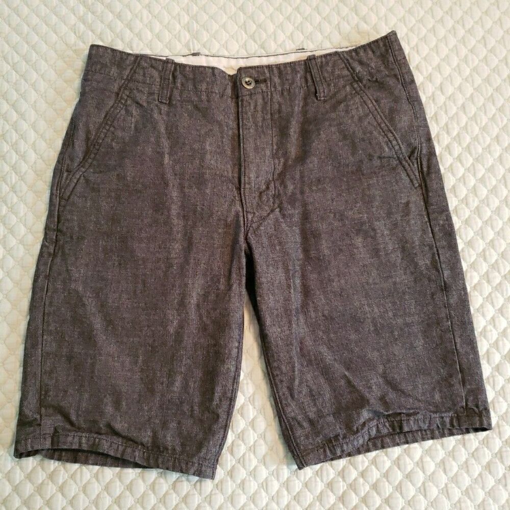 Levis Shorts Mens Sz 32 Black Gray Loose Straight 10" Charcoal Wash Grunge Denim